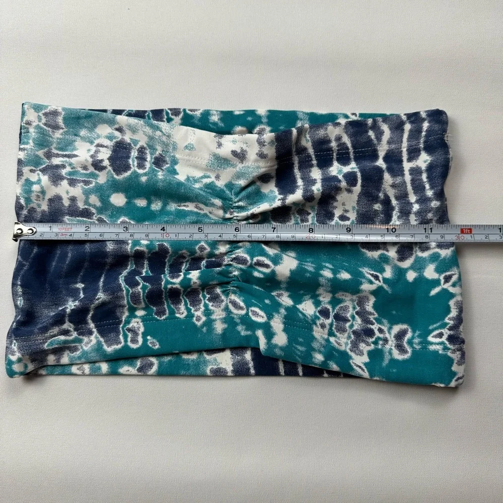 NWT Liquido tie dye “hippie dreams” bandeau. teal, navy, white. Size M